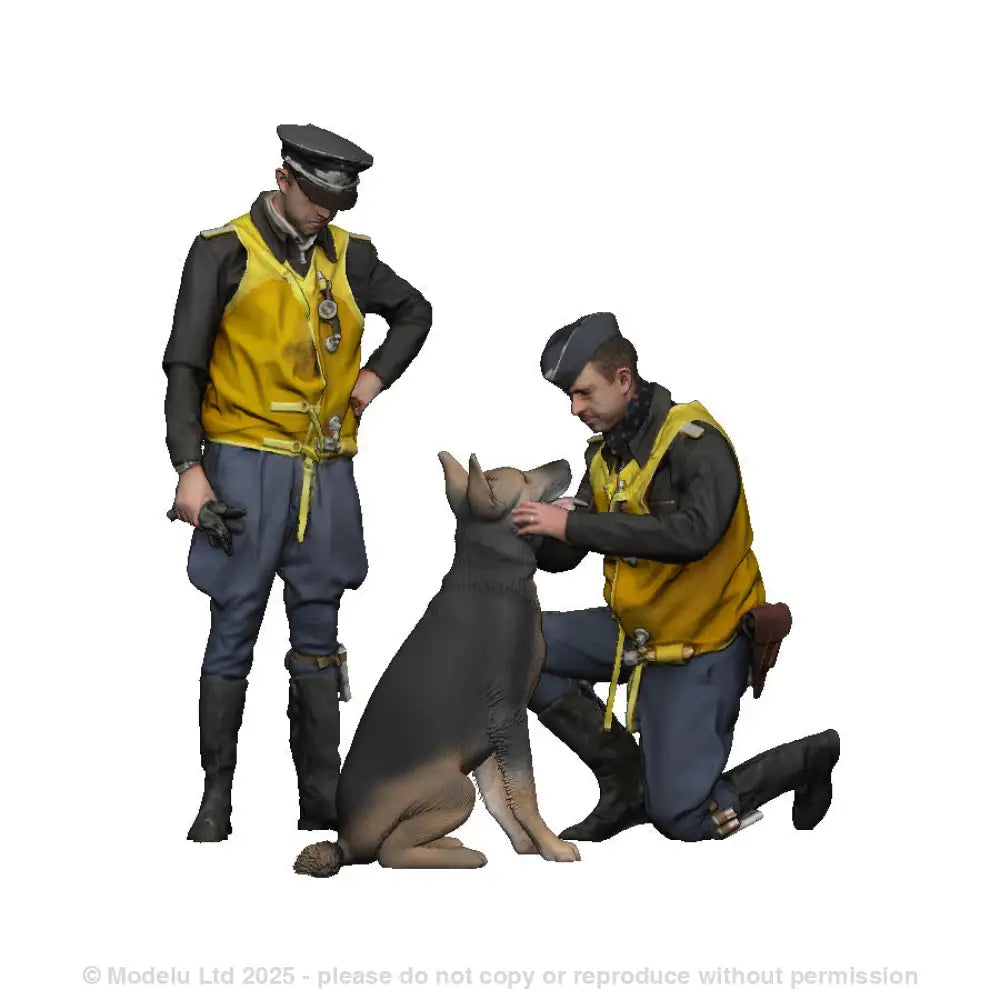 50600 Luftwaffe Pilots with German Shepherd