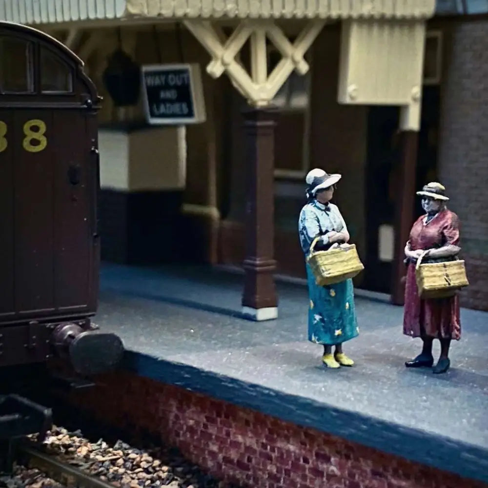 Two women with shopping baskets
