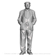 A male figure in conversation