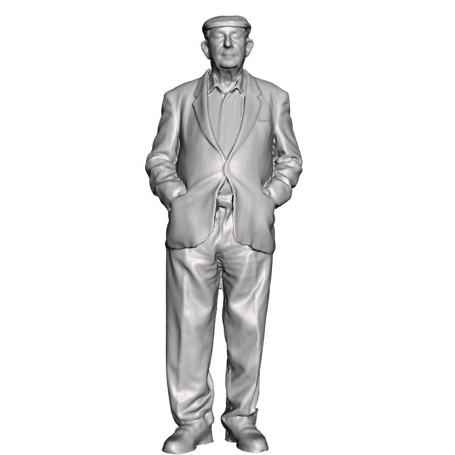A male figure in conversation