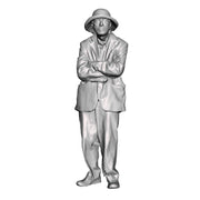 A male figure in conversation