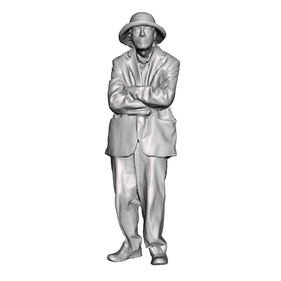 A male figure in conversation