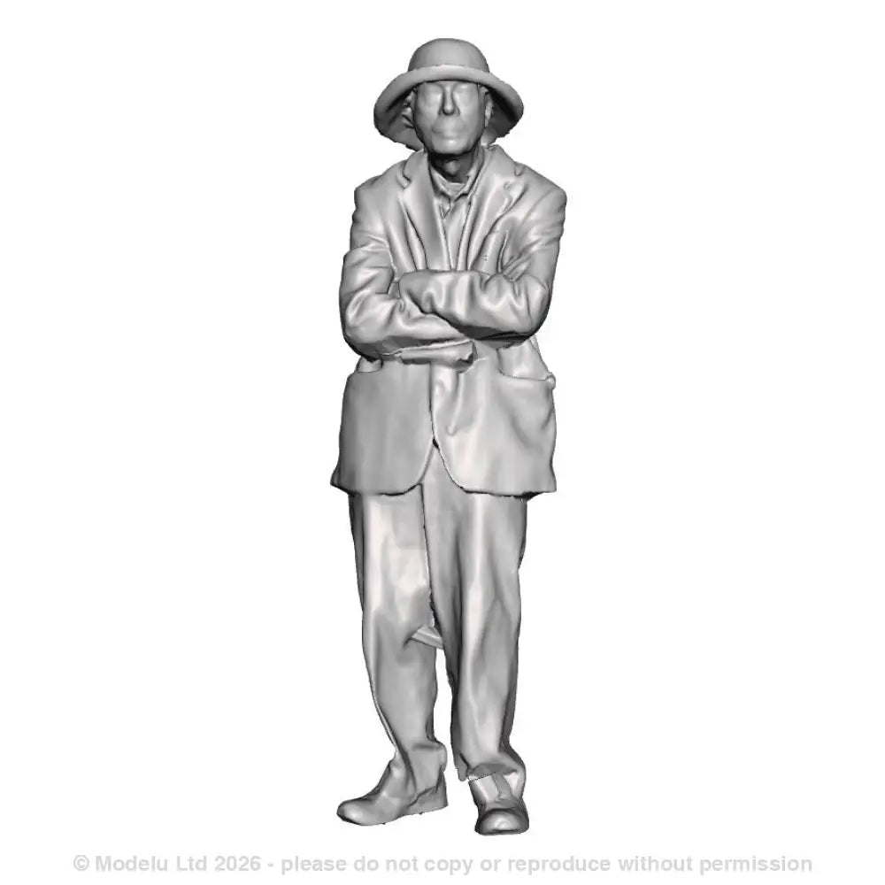 A male figure in conversation