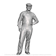 A male figure in conversation