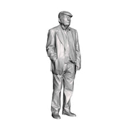 A male figure in conversation