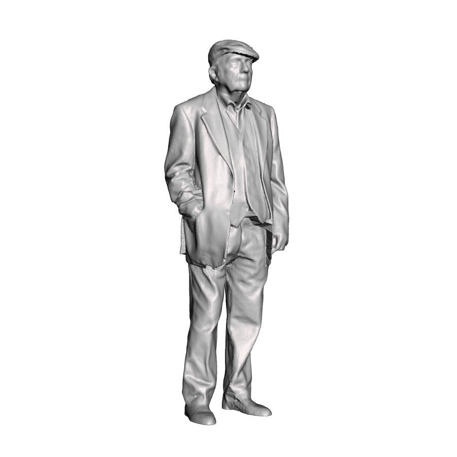 A male figure in conversation