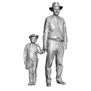 A male figure with a boy