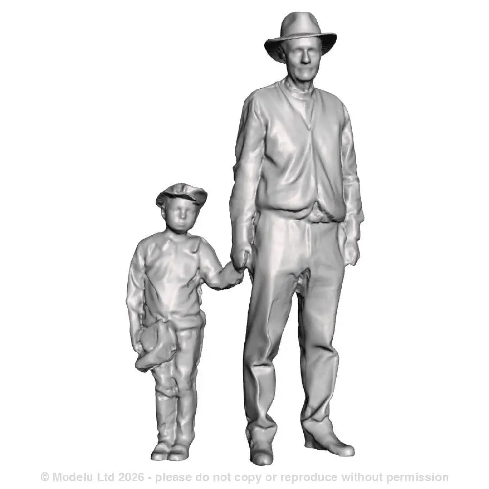 A male figure with a boy