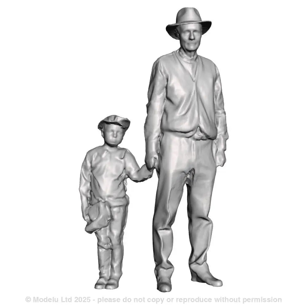 A male figure with a boy