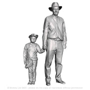 A male figure with a boy