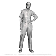 A male figure holding a paintbrush