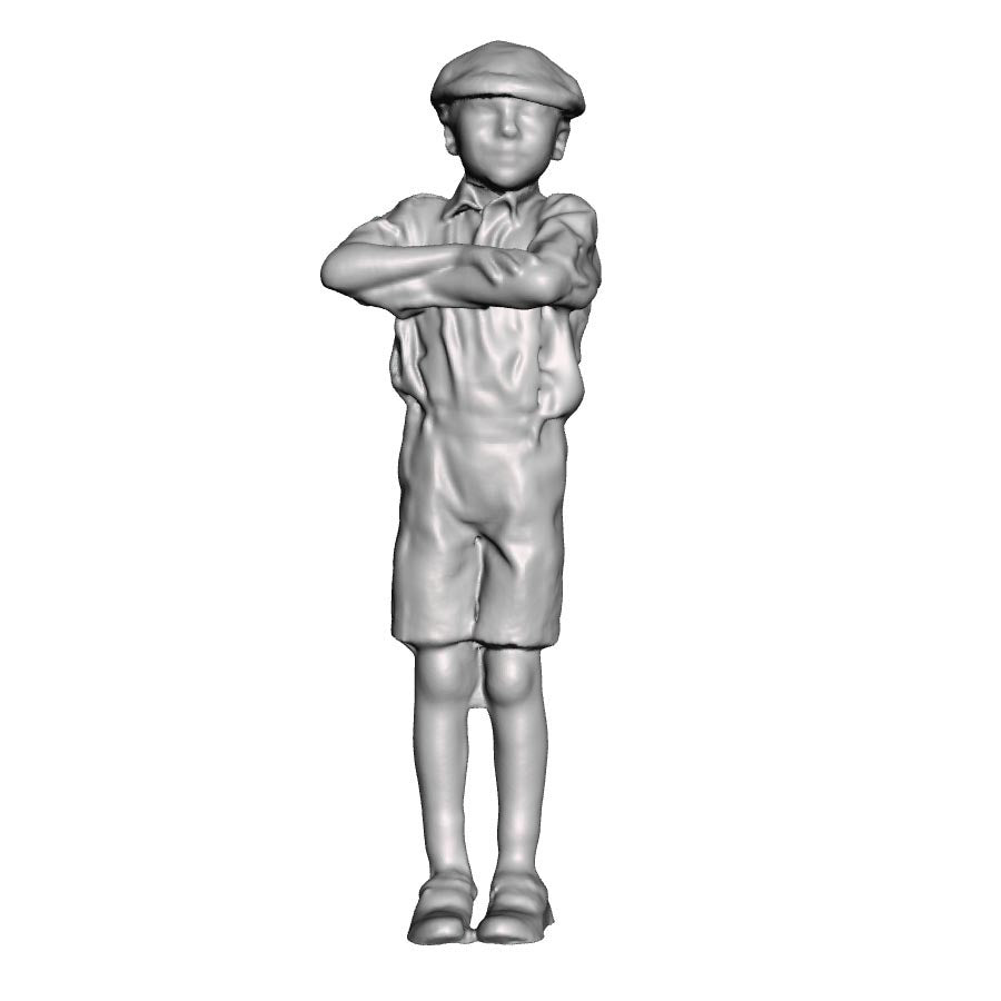 A boy leaning