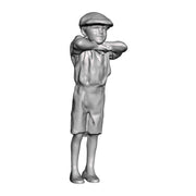 A boy leaning