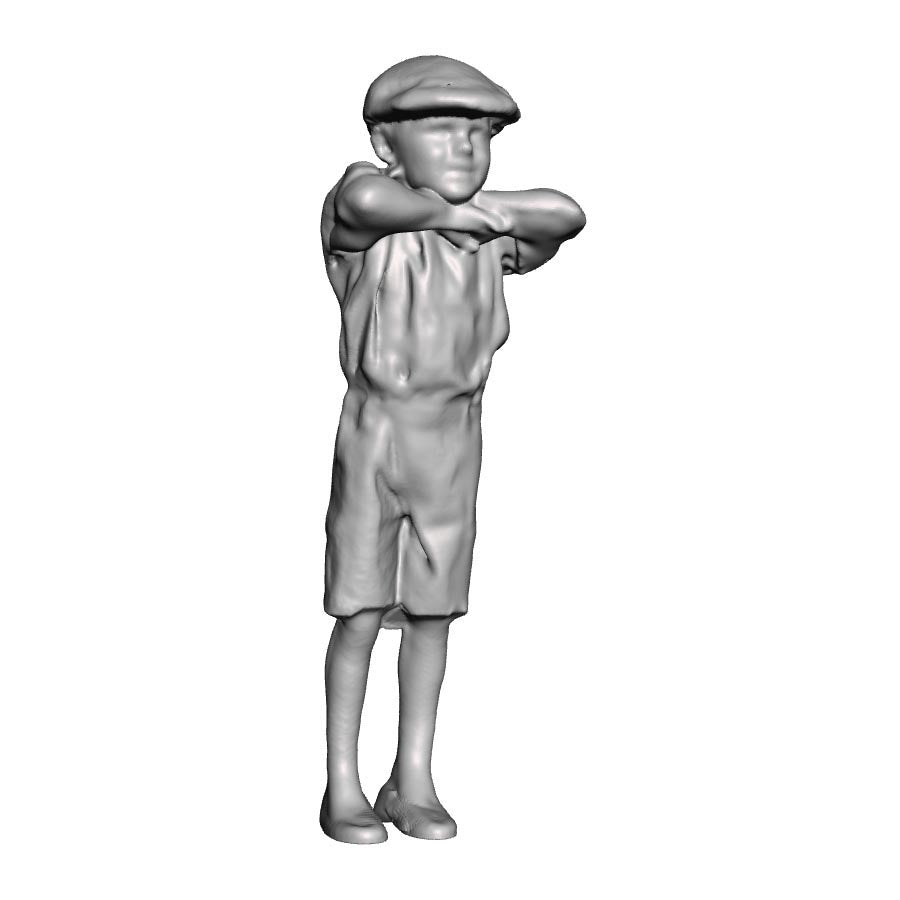 A boy leaning