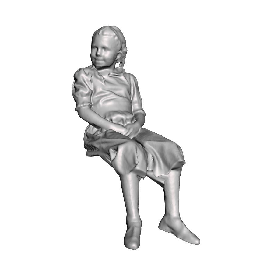 A seated girl