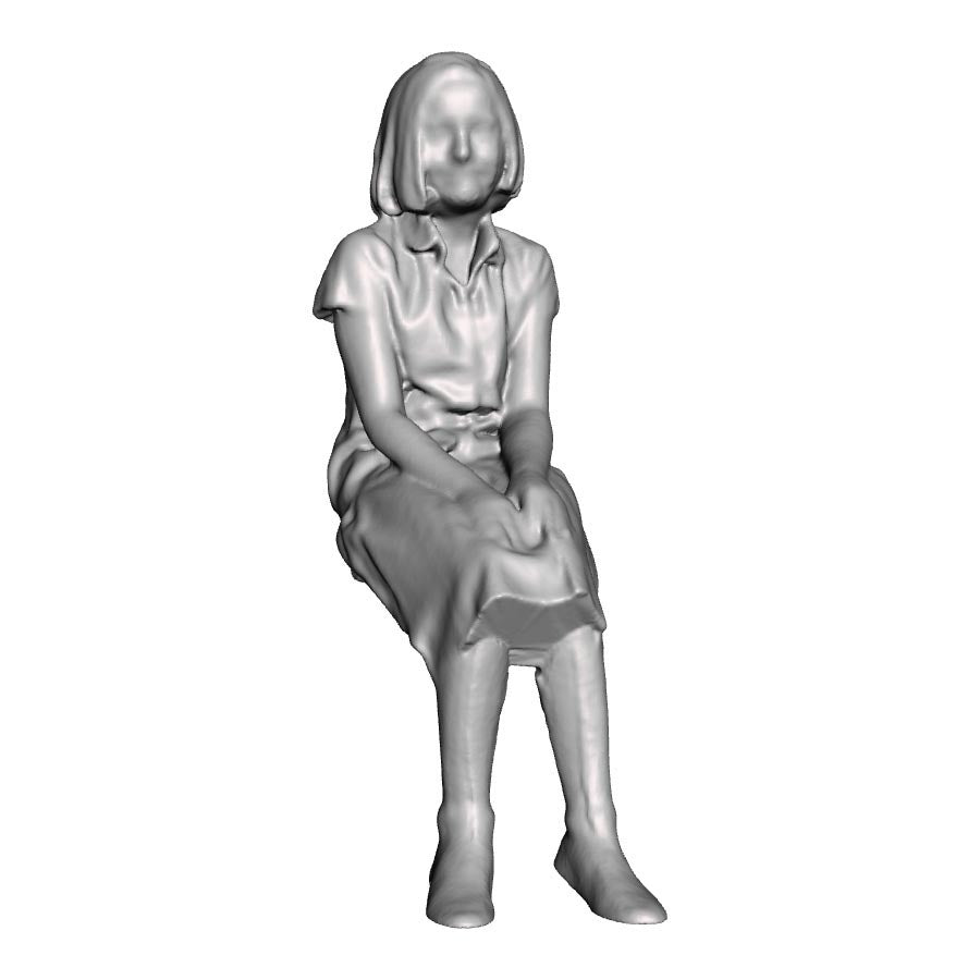 A seated girl