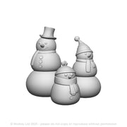 A set of 3 snowmen