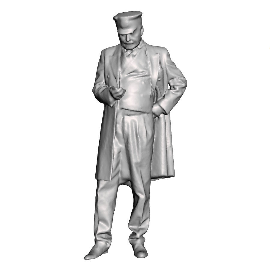 A station master looking at pocket watch