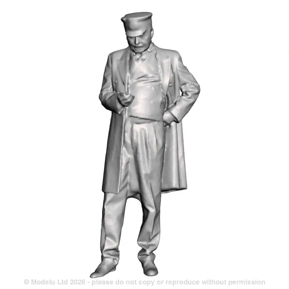 A station master looking at pocket watch