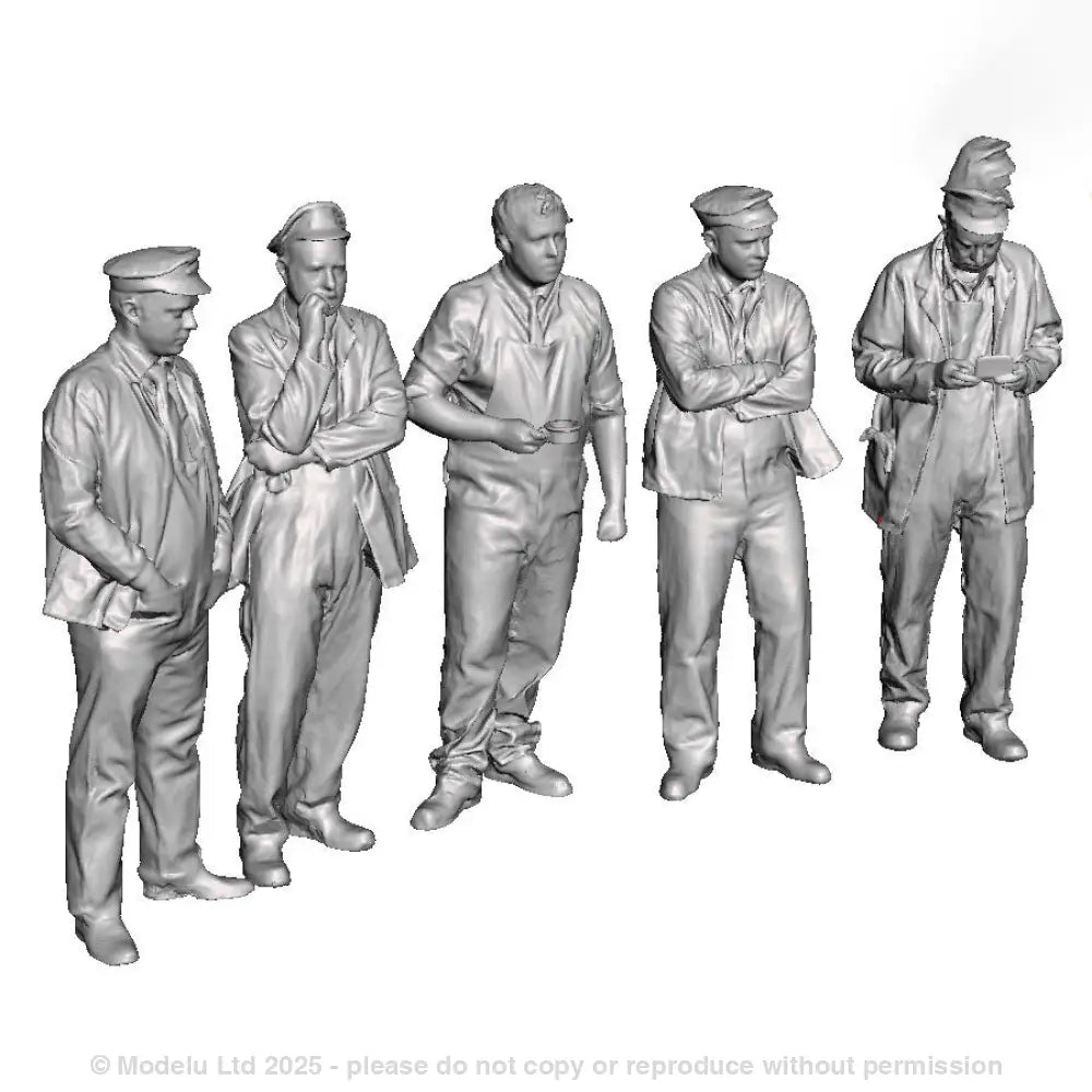A pack of 5 loco crew at rest