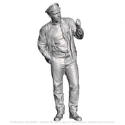 A loco crew man leaning