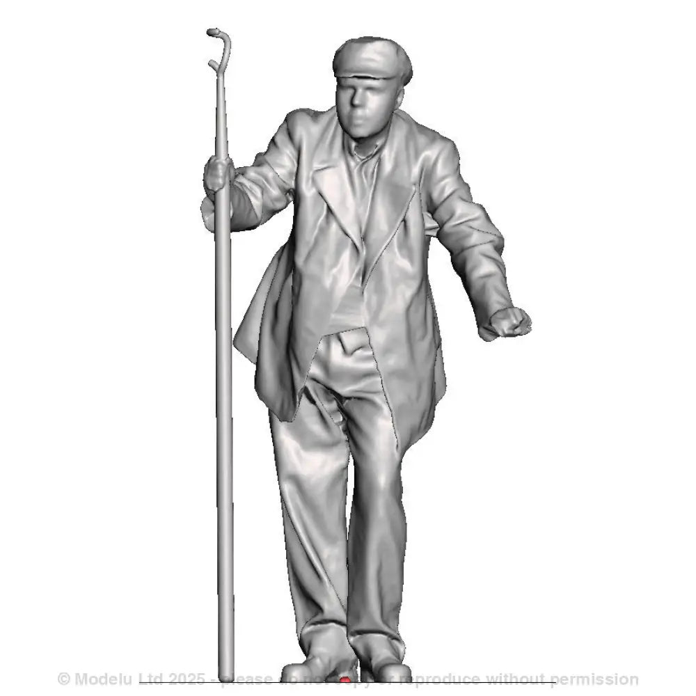 A shunter leaning on a point lever