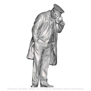 A guard using a telephone