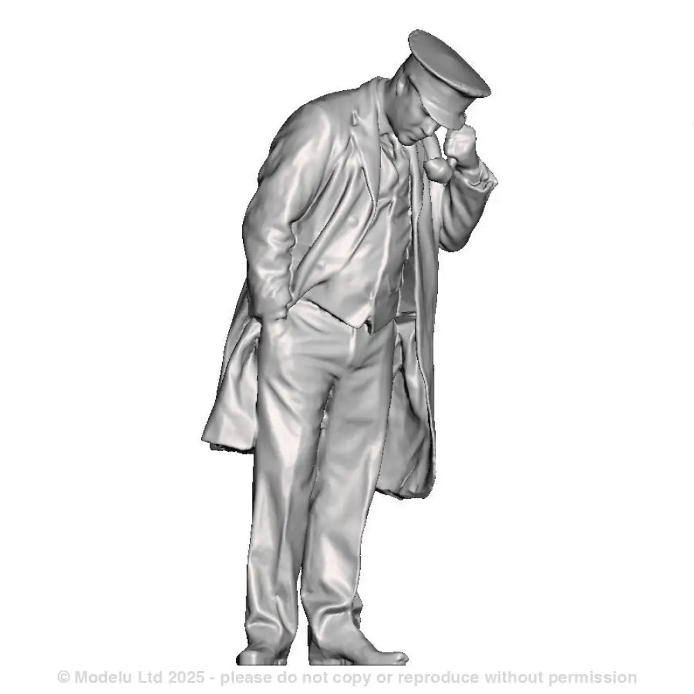 A guard using a telephone