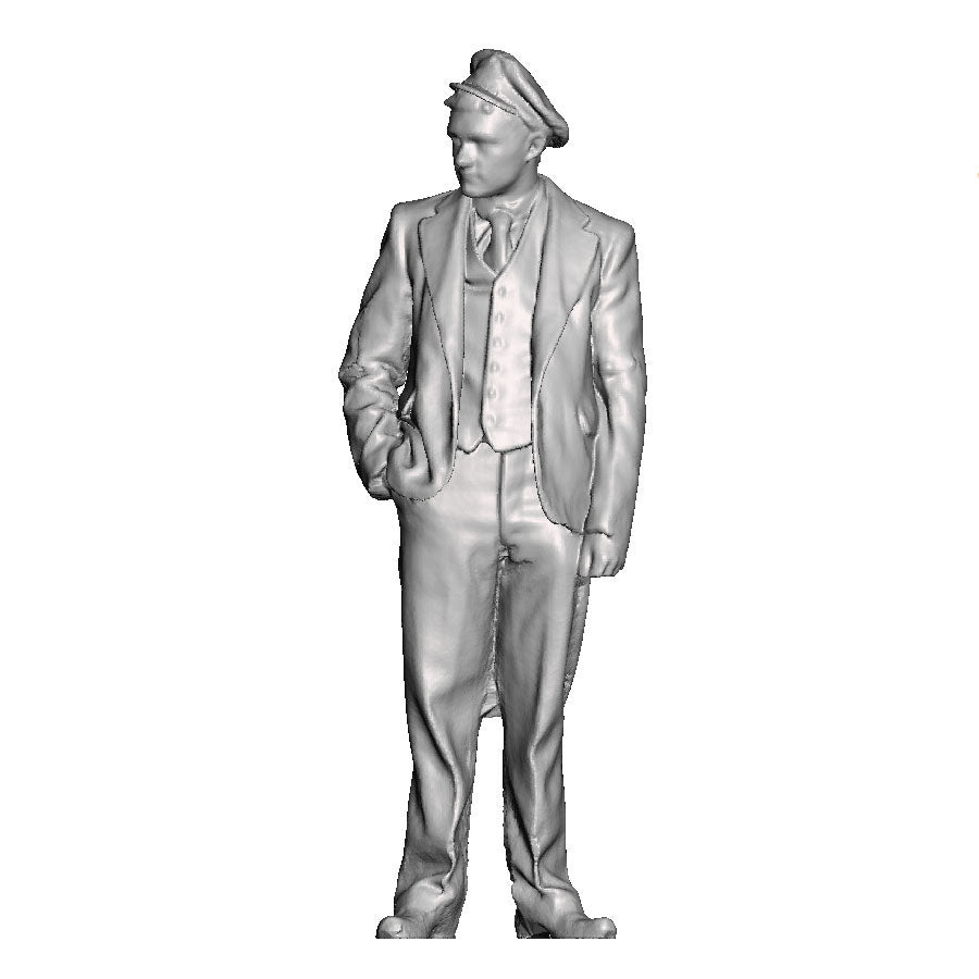 A porter with hands in pockets