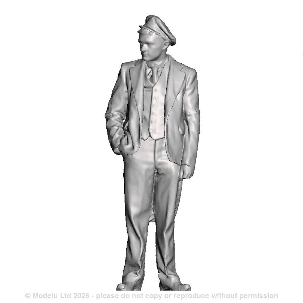 A porter with hands in pockets