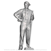 A porter with a broom