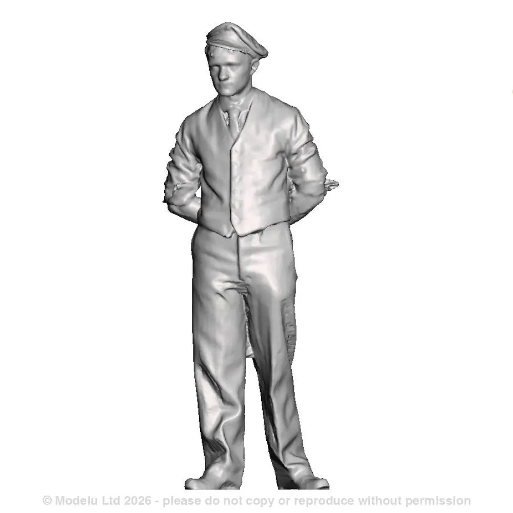 A porter with hands on hips