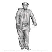 A guard leaning on a veranda