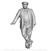 A guard leaning on a veranda