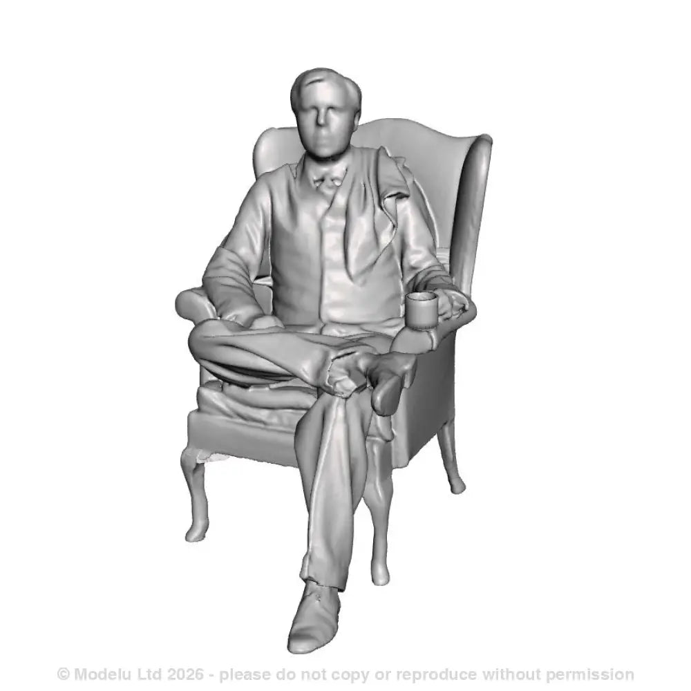 A signalman seated in an armchair
