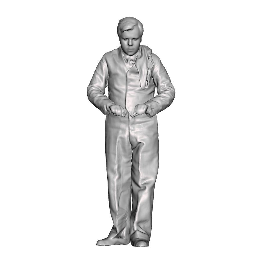 A signalman leaning