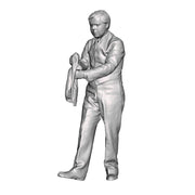 A signalman operating a lever