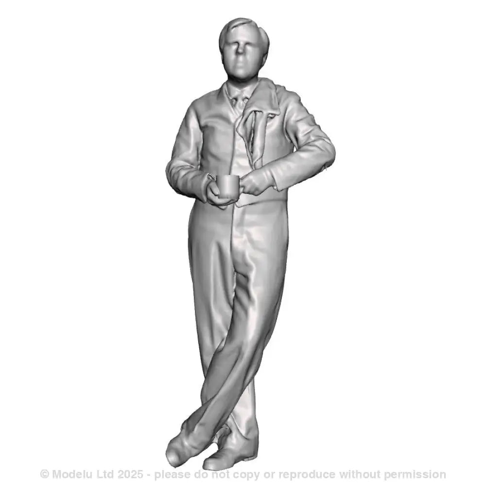 A signalman with cup of tea