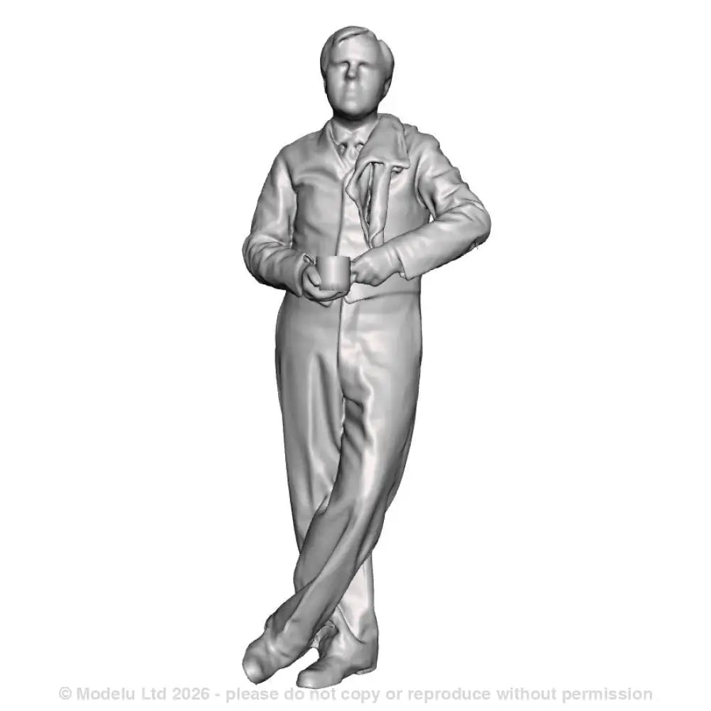 A signalman with cup of tea