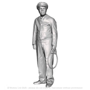 A signalman holding a tablet pouch