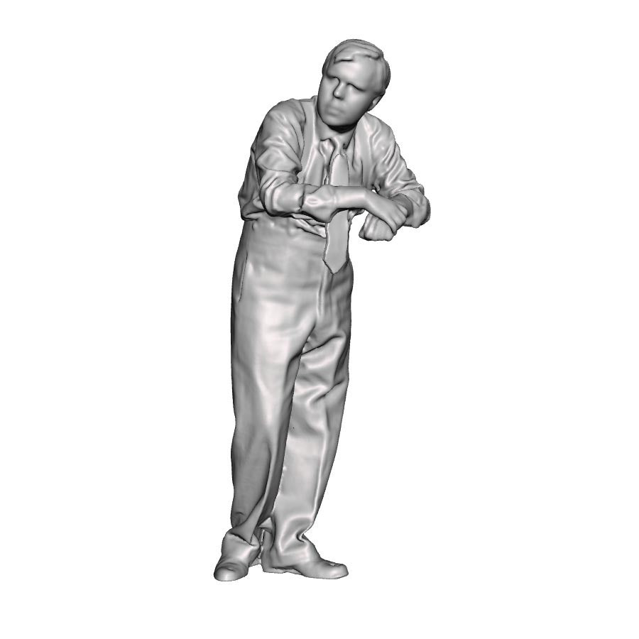 A signalman leaning