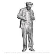 A station master inspecting his watch