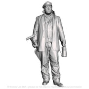 A fireman with firing shovel an billy can