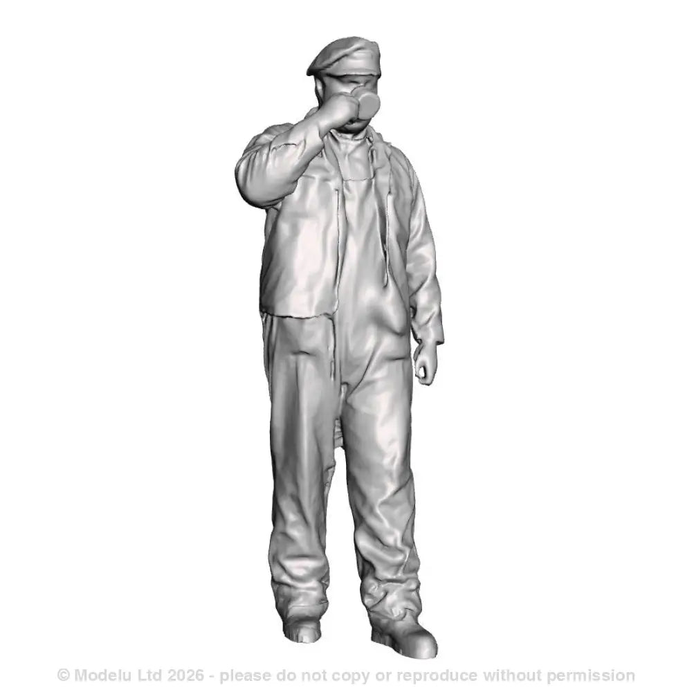 A loco crew man drinking