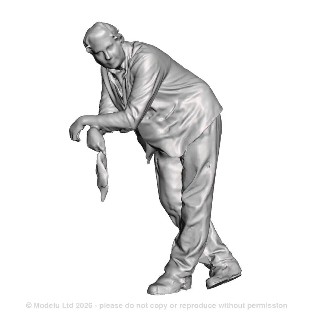 A loco crew man leaning wearing a handkerchief