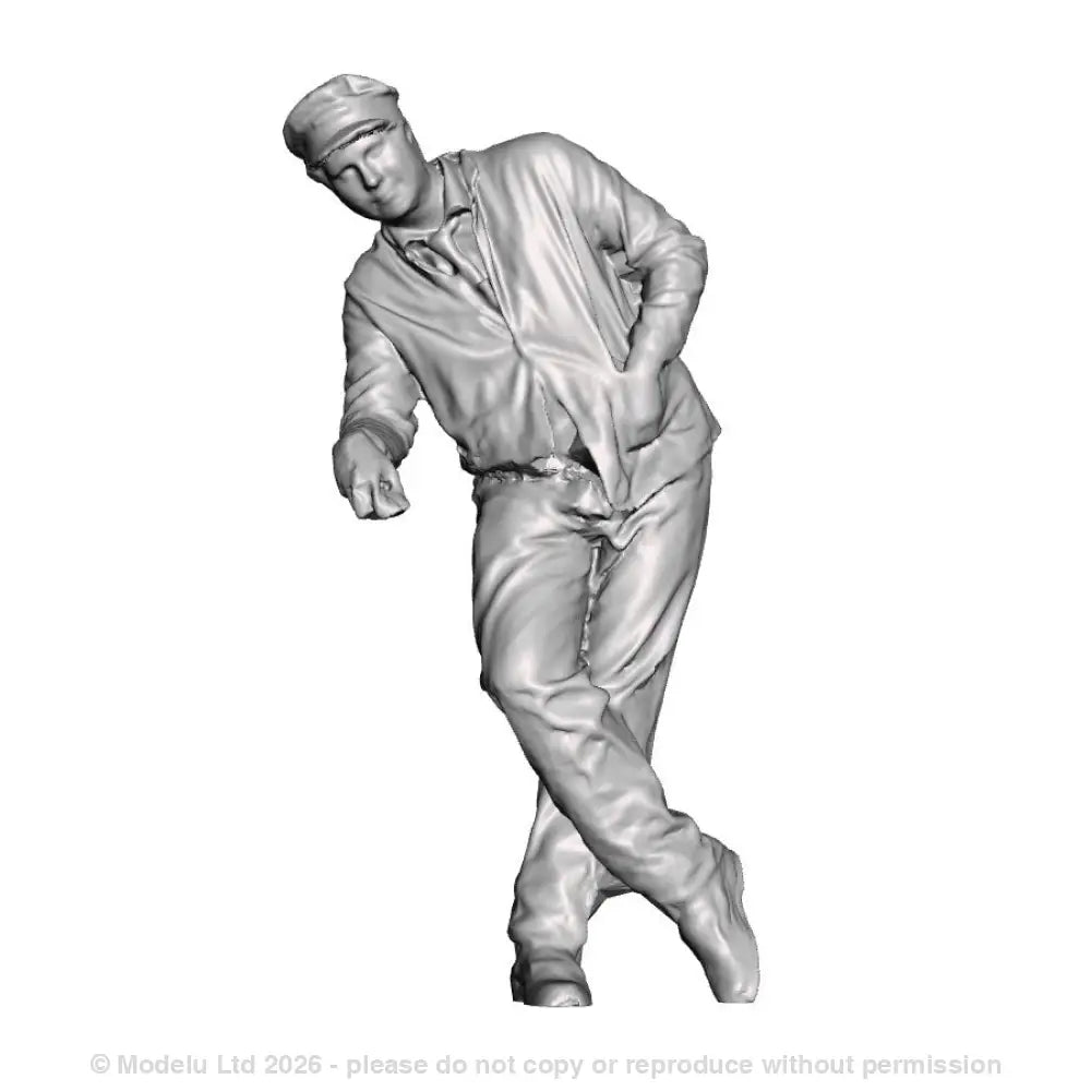 A loco crew man leaning