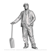 A fireman with firing shovel