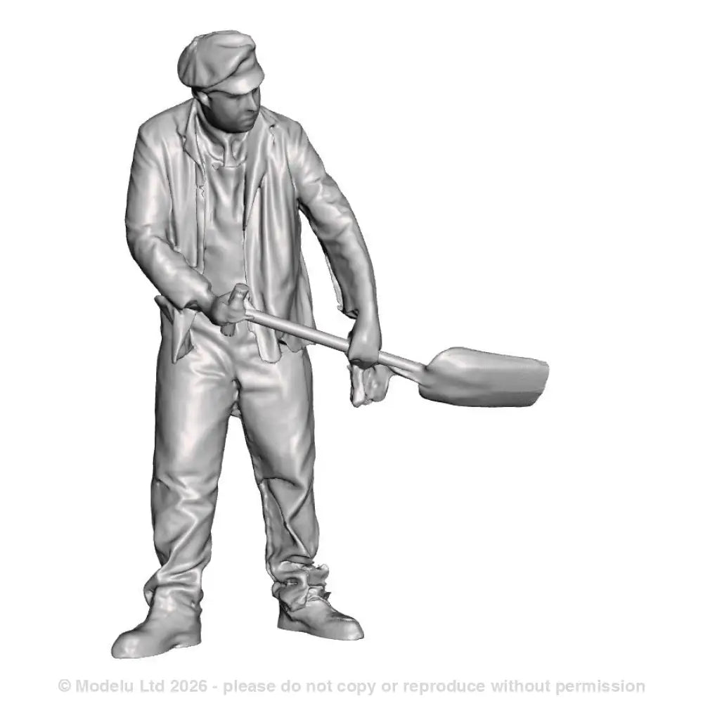 A fireman using firing shovel