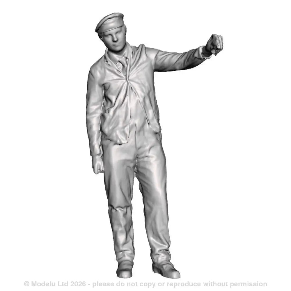 A loco driver operating a regulator