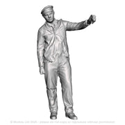 A loco driver operating a regulator